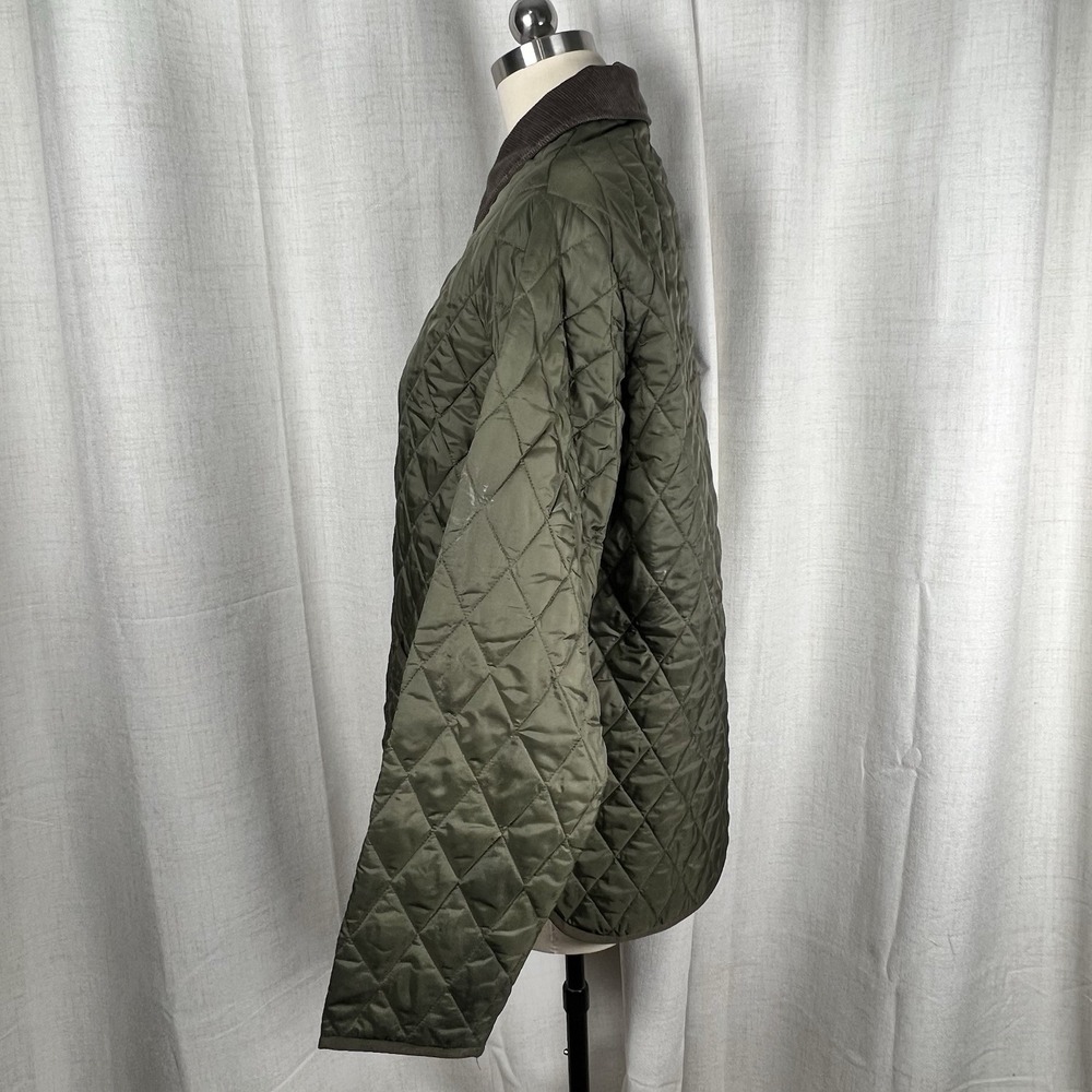 Barbour Heritage Liddesdale Quilted Jacket Coat Women's 12 Olive Green - Picture 6 of 16